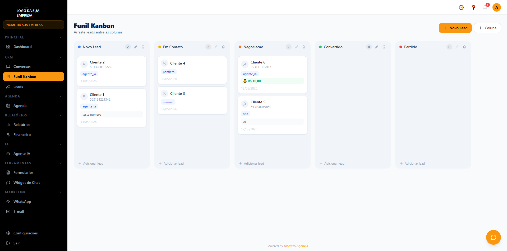 Interface Kanban